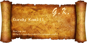 Gundy Kamill névjegykártya
